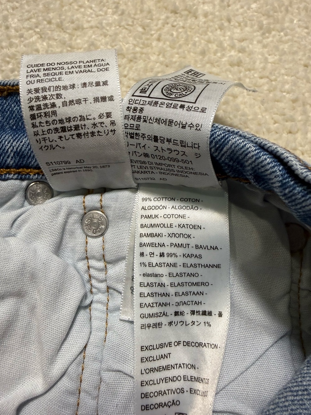Levi's 501 S Skinny Premium Medium Blue Denim Jeans Size 28 6 - Picture 9 of 10